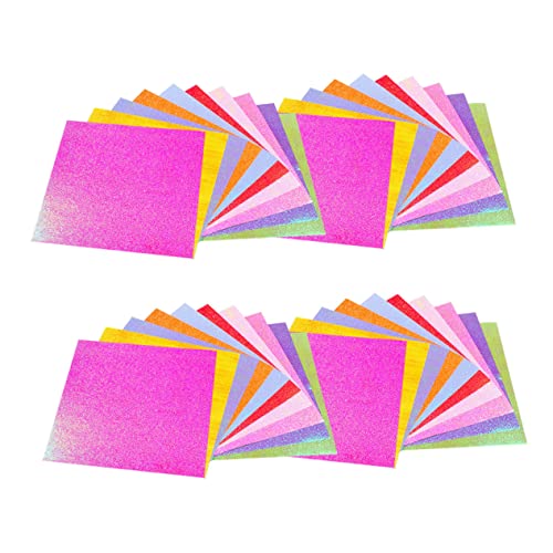 HEALSOPTHY 100 Stück Glitzer Origami Papier Farben Quadratisch Reißfestes Bastelpapier für Handmade Diy Papierfalten Kreative Bastelmaterialien für Erwachsene von HEALSOPTHY