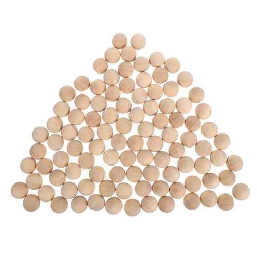 HEALSOPTHY 100 Stück Handgefertigte nicht-poröse Holzperlen Dekorative Perlen für Handwerk runde Holzperlen DIY-Perlen Bastelperle aus Holz Holzrunden für Handwerksrunden hölzern Beige von HEALSOPTHY