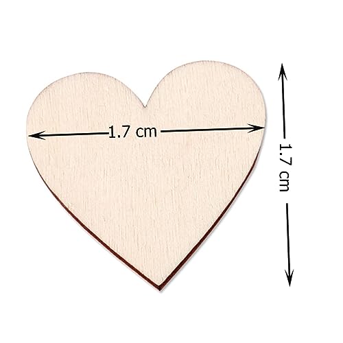 HEALSOPTHY 100 Stück Herzförmige Holzscheiben zum Basteln Natürliche Holzplättchen mit Glatter Oberfläche DIY Holzherzen für Dekoration Scrapbooking und Handwerksprojekte von HEALSOPTHY