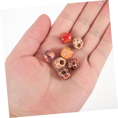 HEALSOPTHY 100 Stück Holzperlen Haarperlen für Zöpfe und Dreadlocks Bunte Afrikanische Haar accessoires Leichte DIY Schmuckperlen für Flechten Armbänder und Halsketten von HEALSOPTHY