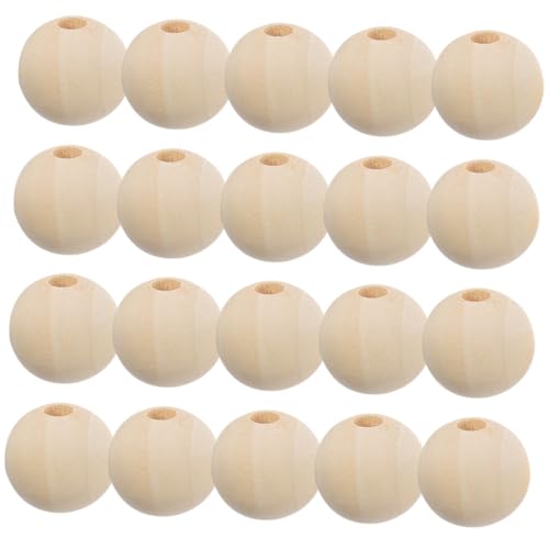 HEALSOPTHY 100 Stück Holzperlen mit Natürliche DIY Holzperlen zum Auffädeln für Schmuckherstellung Girlanden Armbänder Makramee und Heimdeko Bastelperlen für Kreative Handarbeiten von HEALSOPTHY
