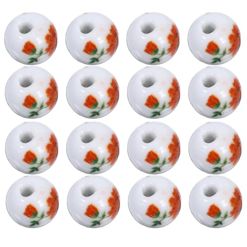 HEALSOPTHY 100 Stück Keramikperlen: 12 Mm Porzellanperlen Mit Blumenmuster Zur Schmuckherstellung, Armbändern Und – Bastelbedarf HEALSOPTHY 100 Stück Keramikperlen: 12 Mm Porzellanperlen Mit Blumenmuster Zur Schmuckherstellung, Armbändern Und – Bastelbedarf von HEALSOPTHY