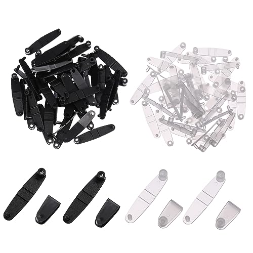 HEALSOPTHY 100 Stück Kunststoff Schlüsselanhänger Clips für Id Badge Halter Transparente und Schwarze Schlüsselring Verbinder Langlebig und Leicht für Handwerk und Zubehör von HEALSOPTHY