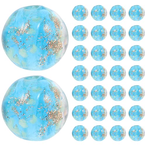 HEALSOPTHY 100 Stück Leuchtende Glasperlen Luminous Diy Armbandperlen Wasserblaue Bastelperlen für Schmuckherstellung Handgemachte Kristallperlen für Ohrringe von HEALSOPTHY