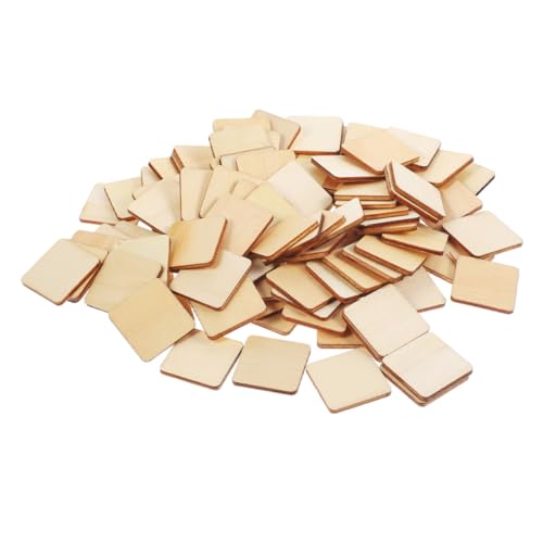HEALSOPTHY 100 Stück Natürliche Holzplatten Quadratisch Bastelholz Blanko Holzstücke für DIY Malerei Dekoration Handwerk Holzrohlinge von HEALSOPTHY
