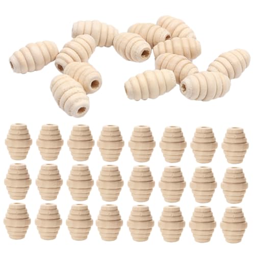 HEALSOPTHY 100 Stück Ovale Holzperlen Weinrot Robuste Bastelperlen zum Auffädeln Natürliche Spacer Beads für Armband DIY Schmuckherstellung Langlebige Holzperlen für Girlanden und von HEALSOPTHY