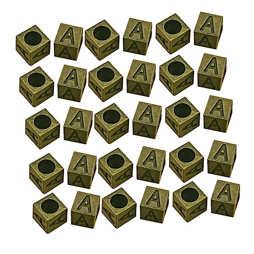HEALSOPTHY 100 Stück Quadratische Alloy Spacer Beads Buchstabenperlen für Schmuckherstellung DIY Antik Cyan A für Armbänder Schlüsselanhänger und Kreative Bastelprojekte von HEALSOPTHY