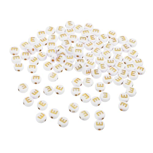 HEALSOPTHY 100 Stück Runde Acrylperlen Mit Dem Buchstaben E: 4 X 7 Mm Abstandshalter-anhänger Mit Alphabet Zur Schmuckherstellung, Diy-armbändern, Halsketten Und Schlüsselanhängern HEALSOPTHY 100 Stück Runde Acrylperlen Mit Dem Buchstaben E: 4 X 7 Mm Abstandshalter-anhänger Mit Alphabet Zur Schmuckherstellung, Diy-armbändern, Halsketten Und Schlüsselanhängern von HEALSOPTHY