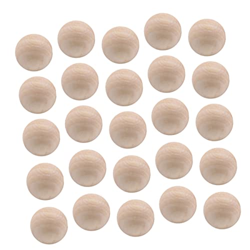 HEALSOPTHY 100 Stück Runde Holzperlen Lotus Holz Natürliche DIY Bastelmaterialien ohne Bohrung für Schmuckherstellung und Kreative Projekte Holzfarbe von HEALSOPTHY