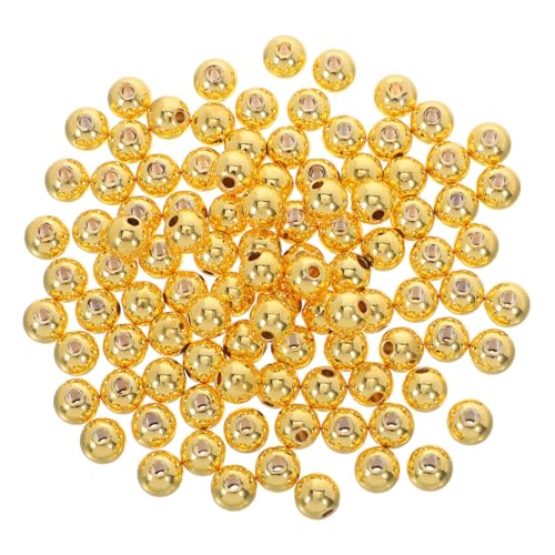HEALSOPTHY 100 Stück Runde Perlen Goldfarben Handgefertigte Glatte Spacer Perlen Für DIY Schmuck Armbänder Halsketten Ohrringe Kreative Bastelzubehör von HEALSOPTHY