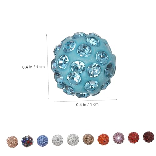HEALSOPTHY 100 Stück Strass Perlen mit Schmuckperlen Rund Weiche Polymer Clay Bastelperlen für Armbänder Halsketten Ohrringe Farben Mix Glänzende DIY Schmuckherstellung von HEALSOPTHY