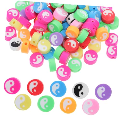 HEALSOPTHY 100 Stück Taichi-perlen Für Die Schmuckherstellung, Polymer-ton-perlen, Charms, Baumelnde Anhänger, Ideal Für Diy-armbänder, Halsketten Und Kreative Accessoires von HEALSOPTHY