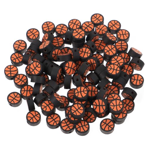 HEALSOPTHY 100 Stück Teiliges Basketball polymer tonperlen zum Schmuckherstellen Lose Bastelperlen mit Langlebig und Handlich für DIY armbänder Halsketten und Kreative Schmuckgestaltung von HEALSOPTHY