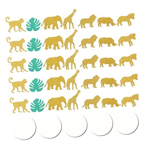 HEALSOPTHY 100 Stück Teiliges Hawaiisches Dschungel Themen Tier und Monstera Konfetti Bunte Glitzer Party Papierstreusel für Geburtstagsdeko Hochzeit Shower und Feierlichkeiten von HEALSOPTHY