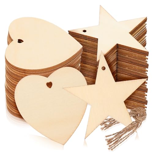 HEALSOPTHY 100 Stück Teiliges Holz Etiketten mit Stern und Herzformen Langlebige Glatte Holzanhänger mit Vorgebohrten Löchern Vielseitig für DIY Dekoration Geschenkanhänger Hochzeiten und HEALSOPTHY 100 Stück Teiliges Holz Etiketten mit Stern und Herzformen Langlebige Glatte Holzanhänger mit Vorgebohrten Löchern Vielseitig für DIY Dekoration Geschenkanhänger Hochzeiten und von HEALSOPTHY
