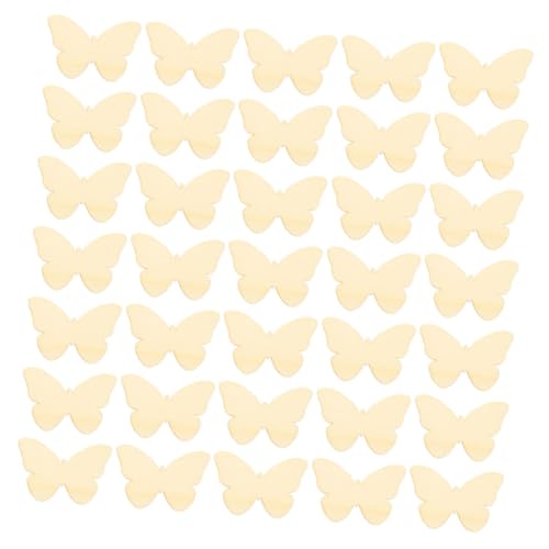 HEALSOPTHY 100 Stück Teiliges Holzschmetterlinge Ungefertigt zum Bemalen Natürliche Holzrohlinge für DIY Bastelprojekte Robuste Holzdekoration für Kunstförderung und Kreative Raumgestaltung von HEALSOPTHY