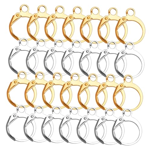 HEALSOPTHY 100 Stück Teiliges Schmuckzubehör Ohrringhaken aus Metall für Damen und Mädchen DIY Ohrhaken in Gold und Silber Langlebig und Sicher für Individuelle Ohrschmuckgestaltung von HEALSOPTHY