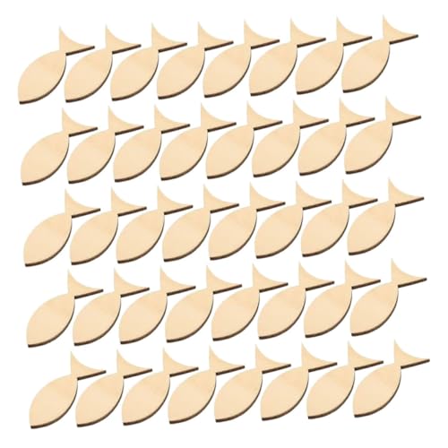 HEALSOPTHY 100 Stück Teiliges Unvollendete Fischform Holzanhänger Natürliche Meerestier holzstücke für DIY Kunsthandwerk Kleine Blanke Holzformen zur Dekoration von Kinderzimmer und von HEALSOPTHY