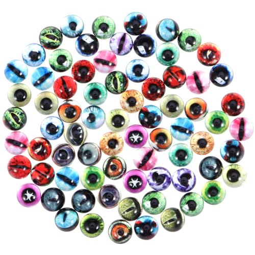 HEALSOPTHY 100 Stück Tieraugen Bastelset Cabochon Augen für Diy Schmuck und Handarbeiten Zufällige Designs für Puppen und Dekorationen von HEALSOPTHY