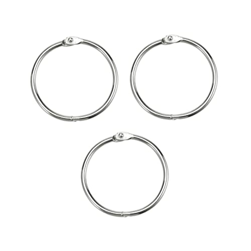HEALSOPTHY 100 Stück Verbindungsringe Ordnerringe Lose Blattringe Silber Buchringe mit losen Blättern Ringordner für lose Blätter Schlüssel schlusselringen Verbindungsreifen öffnen DIY Reifen von HEALSOPTHY