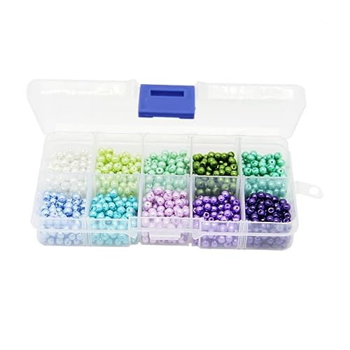 HEALSOPTHY 1000 Stück Diy-perlen Für Die Schmuckherstellung Halskette Bunt Gemischt Farbig Reiz Loch Basteln Bausatz Armbänder Runden von HEALSOPTHY