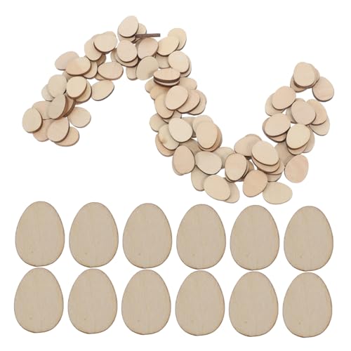 HEALSOPTHY 100Stücke Eiform Holzverzierungen für DIY Handwerk Unfertige Holzstücke für Projekte Bastelmaterial für Schilder Tags und Dekorationen HEALSOPTHY 100Stücke Eiform Holzverzierungen für DIY Handwerk Unfertige Holzstücke für Projekte Bastelmaterial für Schilder Tags und Dekorationen von HEALSOPTHY
