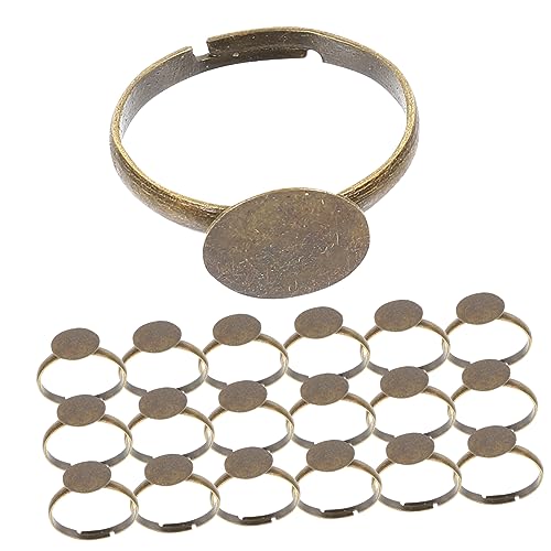 HEALSOPTHY 100Stücke Einstellbare Ringbasisringe für DIY Handwerksringbasis Bronzeton zur Individuellen Gestaltung von Schmuck Kompatibel mit Verschiedenen Dekorationen von HEALSOPTHY