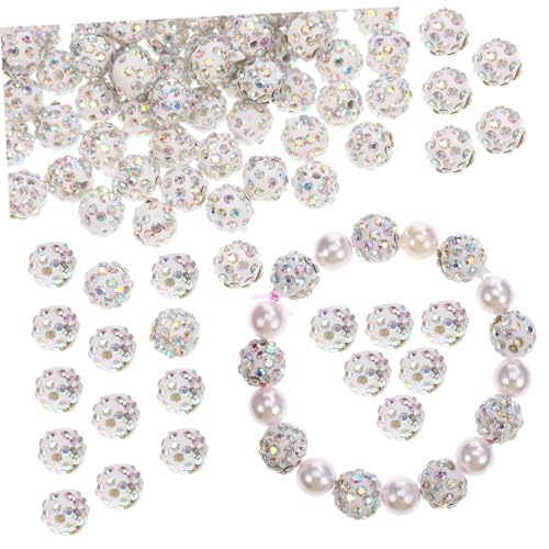 HEALSOPTHY 100Stücke Glitzerperlen für Schmuckherstellung Strassperlen zum Basteln von Armbändern Halsketten und Mehr Vielseitig Einsetzbar für DIY Projekte Glänzender von HEALSOPTHY
