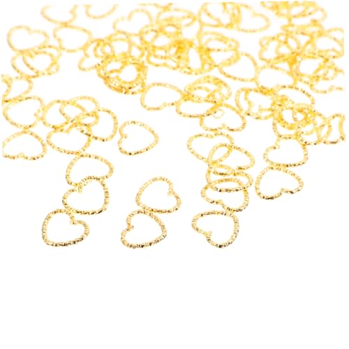 HEALSOPTHY 100Stücke Herzförmige Verbindungsringe Goldene Charms für Schmuckherstellung und DIY Projekte Langlebige Schlüsselanhänger Zubehör für Kreative Bastelideen von HEALSOPTHY