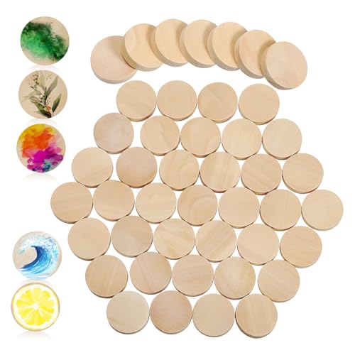 HEALSOPTHY 100Stücke Holzscheiben Unlackierte Holzstücke Runde Holzscheiben für DIY Basteln für Mittelstücke und Dekorationen Robust und Leicht zu Handhaben von HEALSOPTHY