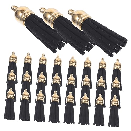 HEALSOPTHY 100Stücke Leder Quasten Anhänger für DIY Schmuck Schlüsselbund und Handtaschen Dekoration Farbenfrohe Quasten für Ohrringe und Handwerksbedarf für Kreative Projekte von HEALSOPTHY