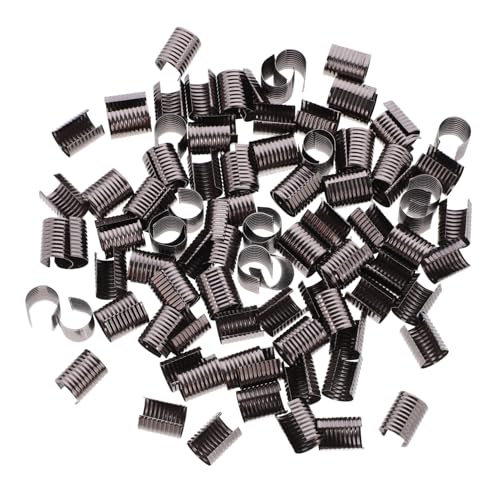 HEALSOPTHY 100Stücke Lederseil DIY Clip Zylindrische Crimps für Schmuckherstellung Robuste Eisenmaterialien für Armbänder und Einfache Anwendung und Lagerung von HEALSOPTHY