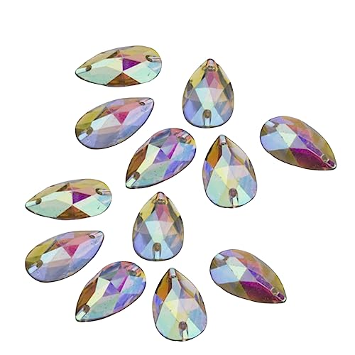 HEALSOPTHY 100Stücke Wasserfall Teardrop Flache Rückseite Harz Strasssteine für DIY Bastelprojekte und Schmuckdesign Kristallperlen für Dekorationen von HEALSOPTHY
