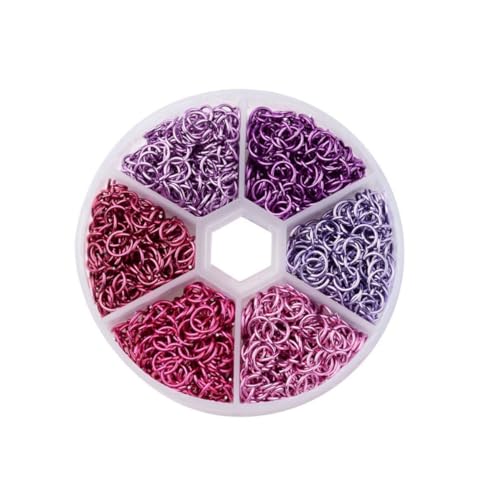 HEALSOPTHY 1080 Stück Aluminium Sprungringe Verbindungsringe Biegeringe für DIY Schmuckherstellung Handwerk Anhänger Armband Zubehör in Mischfarben von HEALSOPTHY