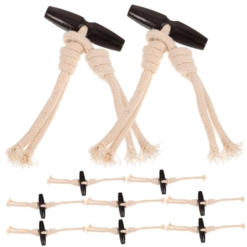 HEALSOPTHY 10Paare Holzknöpfe für Kleidung Hornknöpfe für Mäntel und Dufflecoats Langlebige Kippknöpfe mit Baumwollseil für DIY Projekte und Designs von HEALSOPTHY