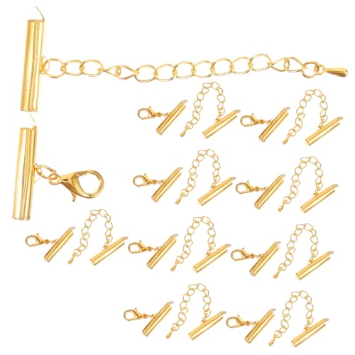 HEALSOPTHY 10Sätze Schiebeverschlüsse Für Schmuckherstellung Endverschluss Für DIY Ohrschmuck Kabelende Gleitrohre Für Kettenverlängerungen von HEALSOPTHY