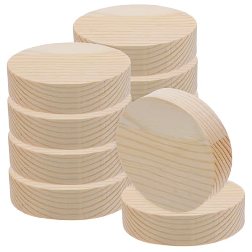 HEALSOPTHY 10Stücke Runde Holzscheiben DIY Handmalerei Dekoration Unlackierte Naturholzplatten für Bastelprojekte Hochzeiten und Weihnachtsdekorationen von HEALSOPTHY