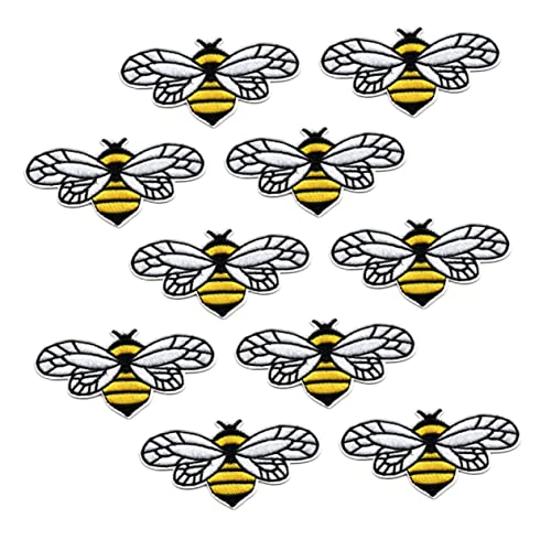 HEALSOPTHY 10Stücke Teiliges Bienen Patch Gestickte Applikationen für Kleidung Jeans und Taschen DIY Dekoration Einfach Aufzubügeln Langlebig und Praktisch von HEALSOPTHY