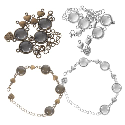 HEALSOPTHY 10Stücke Teiliges DIY Armband Wärmeübertragungsarmband mit Cabochon Einstellungen Lünette für Schmuckherstellung Antikem HEALSOPTHY 10Stücke Teiliges DIY Armband Wärmeübertragungsarmband mit Cabochon Einstellungen Lünette für Schmuckherstellung Antikem von HEALSOPTHY