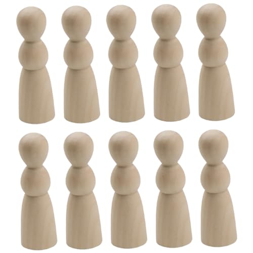 HEALSOPTHY 10Stücke Unbemalte Holz Peg Puppen für DIY Unvollendete Holzfiguren für Kreatives Basteln für Dekorationen HEALSOPTHY 10Stücke Unbemalte Holz Peg Puppen für DIY Unvollendete Holzfiguren für Kreatives Basteln für Dekorationen von HEALSOPTHY
