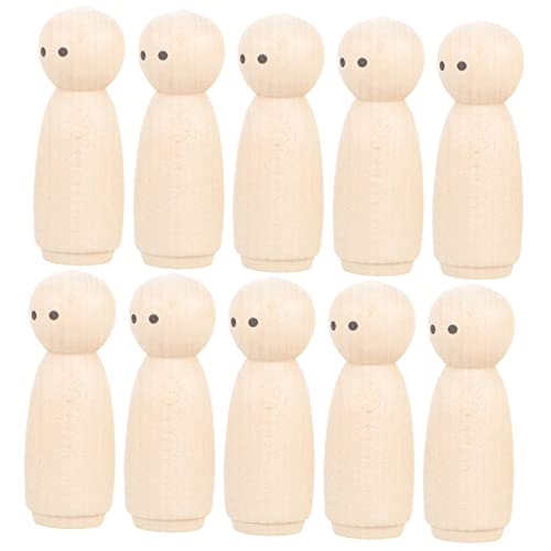HEALSOPTHY 10Stücke Unvollendete Holzpuppen zum DIY Bemalen Hölzerne Figuren für Kreative für Dekoration und Bastelprojekte von HEALSOPTHY