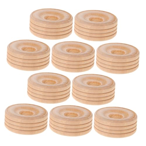 HEALSOPTHY 10pcs Kleine Holzräder Für DIY -handwerksersatz Spielzeugräder Holzräder Bastelmodellfahrräder Kleine Holzblatträder von HEALSOPTHY