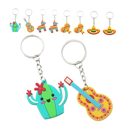 HEALSOPTHY 10pcs Mexikanische Schlüsselanhängertasche Charm Mexiko Themenparty Dekorationen Schlüsselhängedekor Cartoon Schlüsselbeutel Schlüsselbundzubehör von HEALSOPTHY