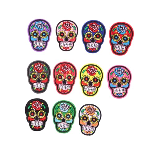 HEALSOPTHY 11 Stück Teiliges Skull Stoff Aufbügler Bestickte Kostüm Applikationen mit Hot Melt Rückseite DIY Patch für Jacke Tasche Hut Vielseitig für Denim Reparatur und Kreative HEALSOPTHY 11 Stück Teiliges Skull Stoff Aufbügler Bestickte Kostüm Applikationen mit Hot Melt Rückseite DIY Patch für Jacke Tasche Hut Vielseitig für Denim Reparatur und Kreative von HEALSOPTHY