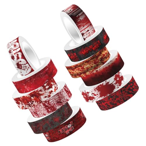 HEALSOPTHY 12 Rollen Teiliges Halloween Washi Tape Blutige Transparente Masking Tapes Selbstklebend Vielseitig für DIY Scrapbooking Partydeko Kreative Bastelprojekte HEALSOPTHY 12 Rollen Teiliges Halloween Washi Tape Blutige Transparente Masking Tapes Selbstklebend Vielseitig für DIY Scrapbooking Partydeko Kreative Bastelprojekte von HEALSOPTHY