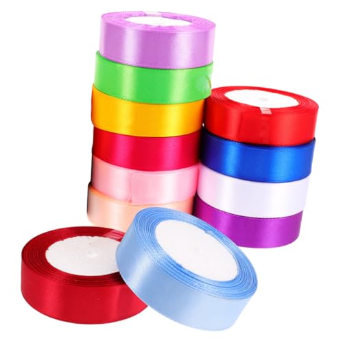 HEALSOPTHY 12 Rollen Teiliges Polyester Satinband Buntes Geschenkband für Geschenkverpackung DIY Schleifenband Dekoband für Hochzeit Geburtstag Blumensträuße und Partydekoration HEALSOPTHY 12 Rollen Teiliges Polyester Satinband Buntes Geschenkband für Geschenkverpackung DIY Schleifenband Dekoband für Hochzeit Geburtstag Blumensträuße und Partydekoration von HEALSOPTHY