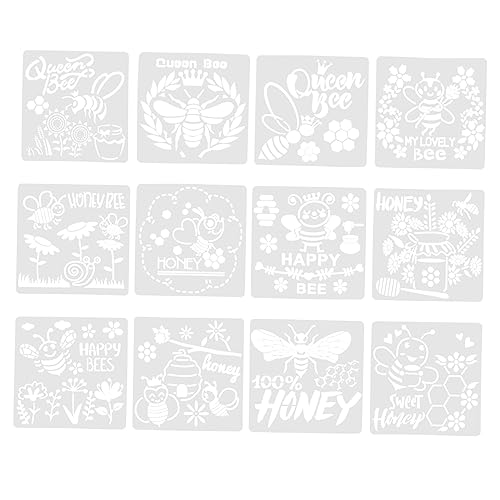 HEALSOPTHY 12 Stück Bienenvorlage Waben Zeichenvorlagen Malbedarf Malvorlage Für Heimwerker Malwerkzeug DIY Malschablone Hohlschablone DIY Schablonen DIY Vorlage Das Haustier von HEALSOPTHY