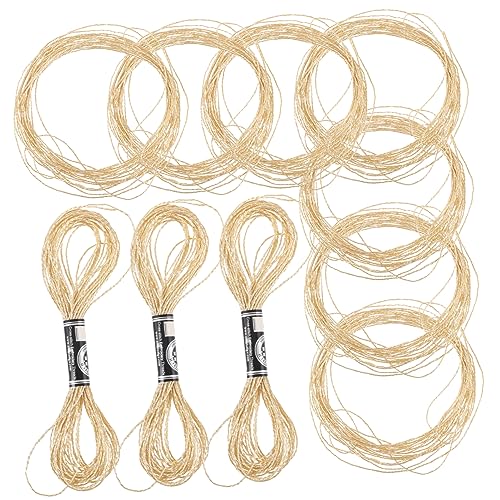 HEALSOPTHY 12 Stück Goldene Metallic Stickgarne DIY Handarbeitsfaden für Kreuzstich und Nähmaschinen Glitzernde Polyesterfäden Kreative Bastelprojekte von HEALSOPTHY