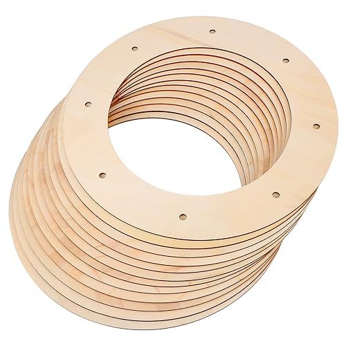 HEALSOPTHY 12 Stück Holzrahmen für Kränze Runde DIY Rohlinge für Kreative Bastelprojekte für Verschiedene Anlässe HEALSOPTHY 12 Stück Holzrahmen für Kränze Runde DIY Rohlinge für Kreative Bastelprojekte für Verschiedene Anlässe von HEALSOPTHY