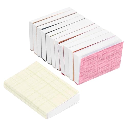HEALSOPTHY 12 Stück Mini Puppenhaus Miniatur Puppenhauszubehör Mini Blanko Bücher Miniatur Bücherregal Dekorationen Szenenzubehör Puppen Schulbedarf Mini Dinge Beschichtetes Papier von HEALSOPTHY